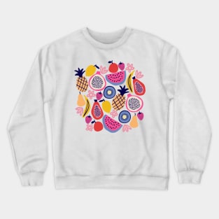 Colorful tropical fruits in cream Crewneck Sweatshirt